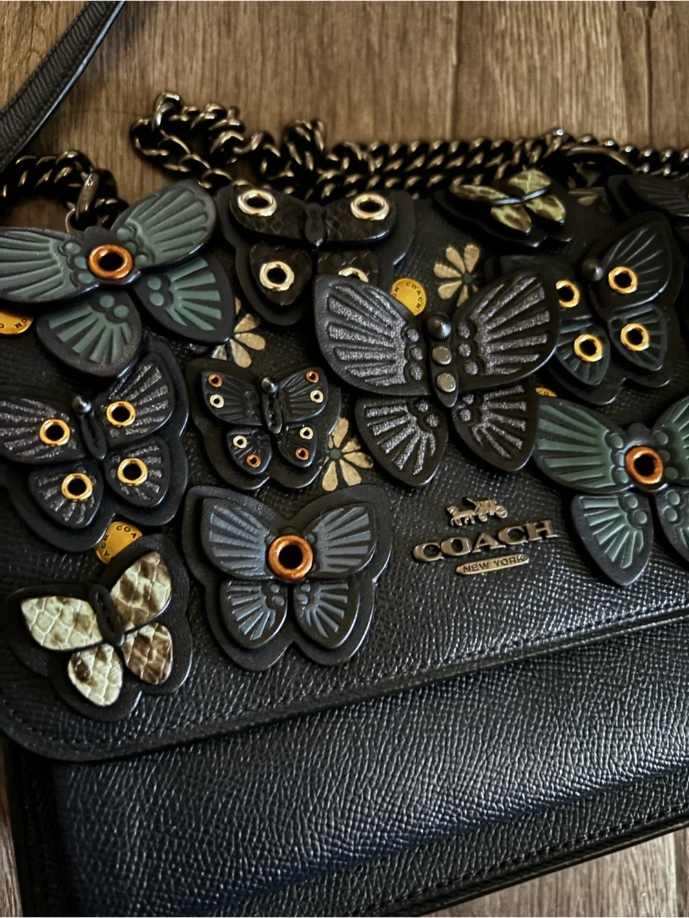 Coach Clare Butterfly Appliqué Leather Bag